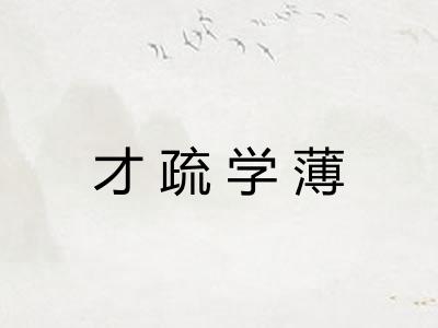 才疏学薄 才疏学薄