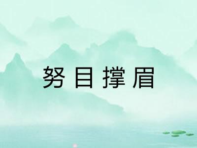 努目撑眉 努目撑眉