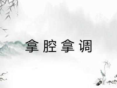 拿腔拿调 拿腔拿调