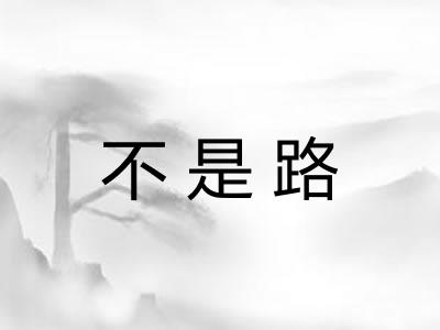 不是路 不是路