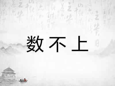 数不上