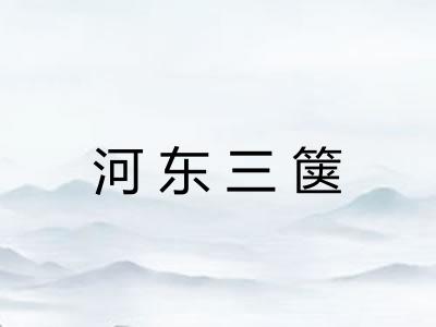 河东三箧