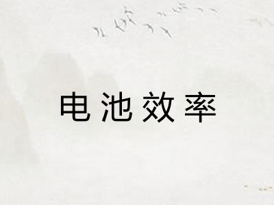 电池效率 电池效率
