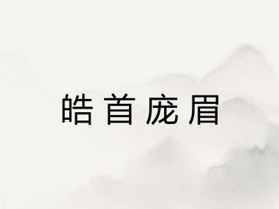 皓首庞眉 皓首庞眉