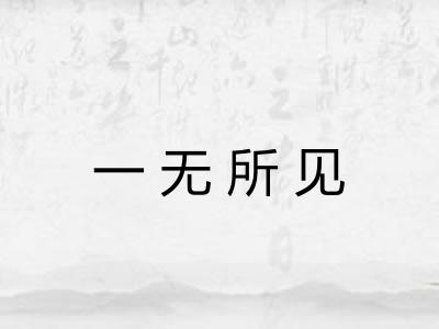 一无所见 一无所见