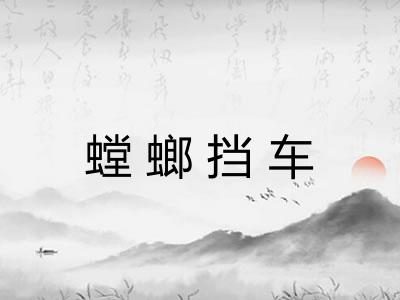 螳螂挡车 螳螂挡车