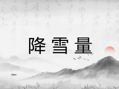 降雪量 降雪量
