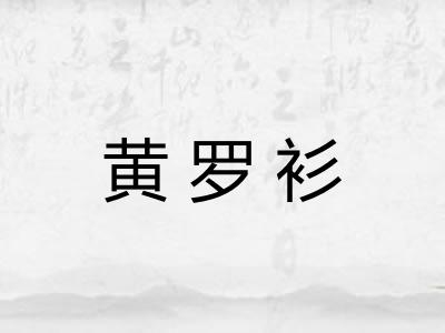 黄罗衫 黄罗衫