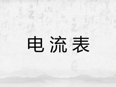 电流表 电流表
