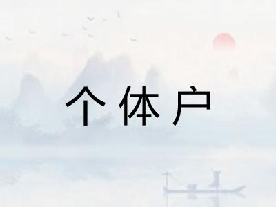 个体户 个体户