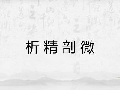 析精剖微 析精剖微