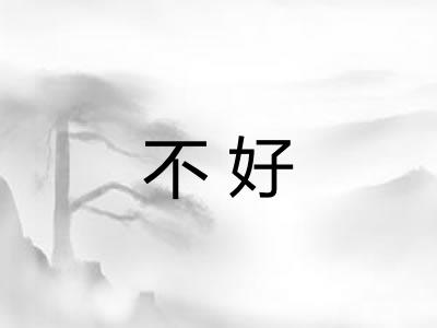 不好 不好