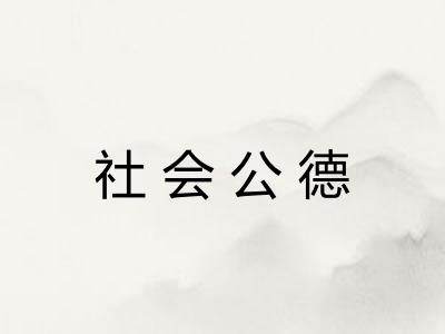 社会公德 社会公德