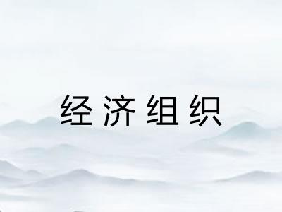 经济组织 经济组织