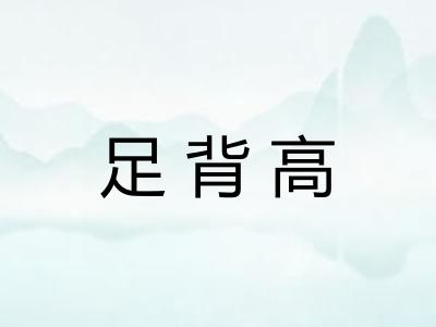 足背高 足背高