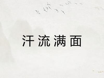汗流满面 汗流满面