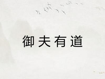 御夫有道