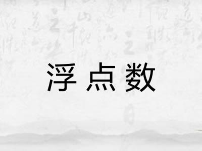 浮点数 浮点数