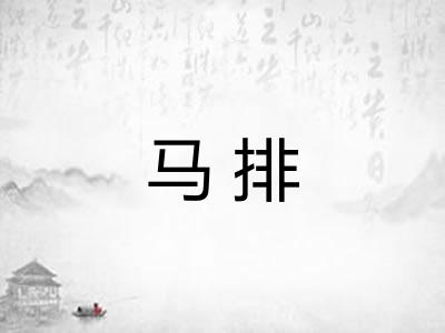 马排 马排