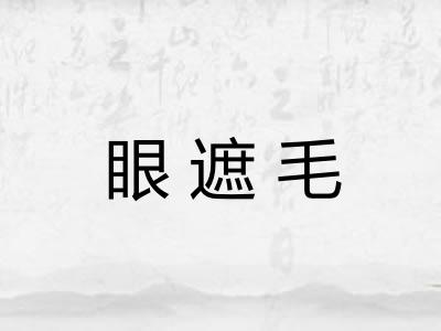 眼遮毛 眼遮毛