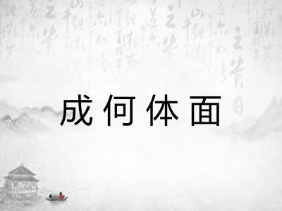 成何体面 成何体面
