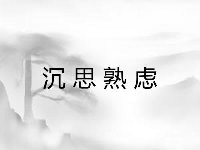 沉思熟虑 沉思熟虑