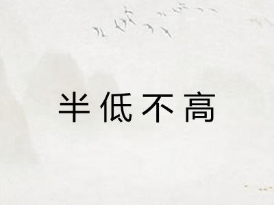 半低不高