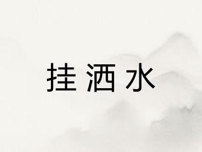 挂洒水 挂洒水