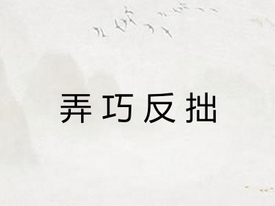 弄巧反拙 弄巧反拙