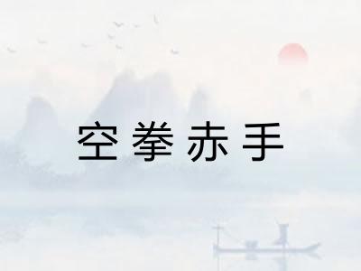 空拳赤手 空拳赤手