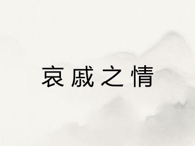 哀戚之情 哀戚之情