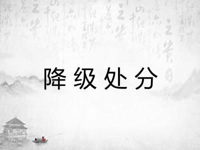 降级处分 降级处分