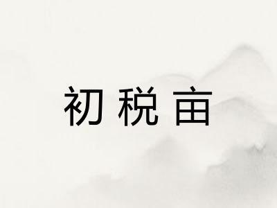 初税亩 初税亩