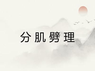 分肌劈理 分肌劈理