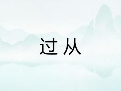 过从 过从