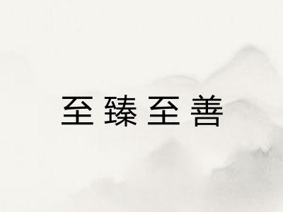 至臻至善 至臻至善