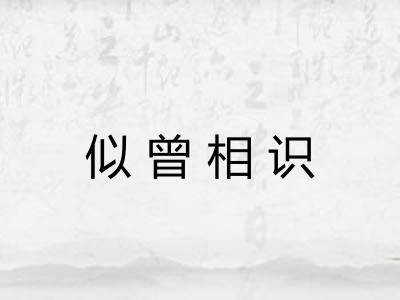 似曾相识 似曾相识