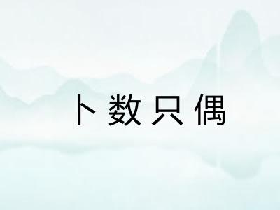 卜数只偶 卜数只偶