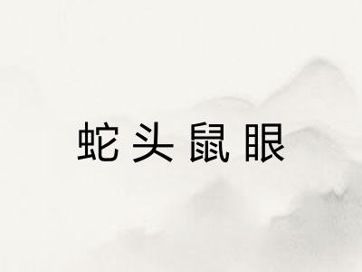 蛇头鼠眼 蛇头鼠眼