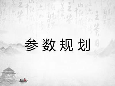 参数规划 参数规划