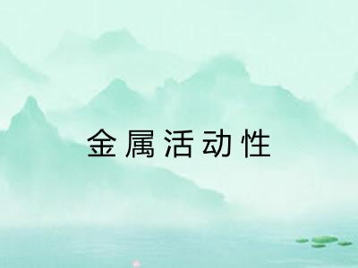 金属活动性 金属活动性