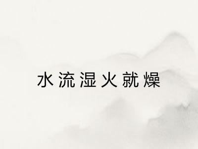 水流湿火就燥 水流湿火就燥