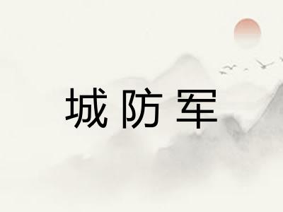城防军 城防军
