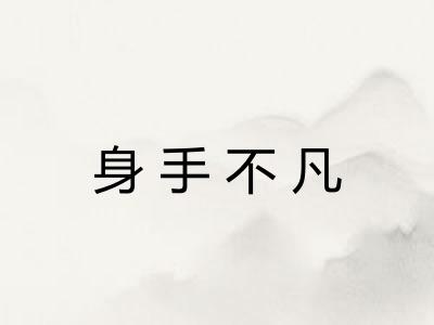 身手不凡 身手不凡