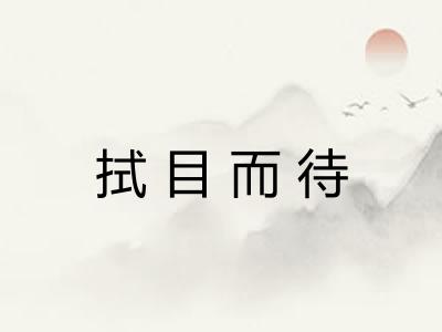 拭目而待 拭目而待