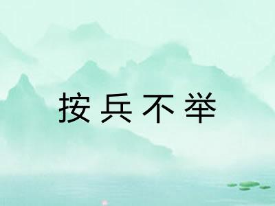 按兵不举 按兵不举
