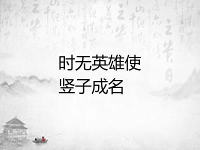时无英雄使竖子成名 时无英雄使竖子成名