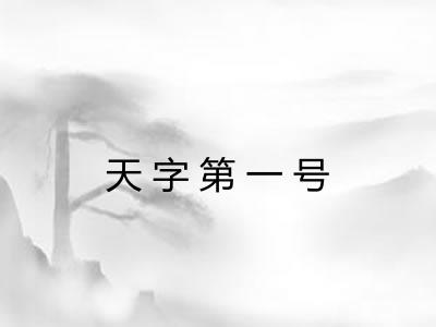 天字第一号 天字第一号