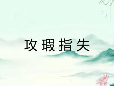 攻瑕指失 攻瑕指失