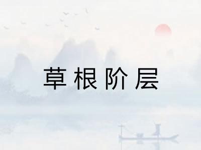 草根阶层 草根阶层